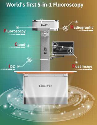 Équipement médical vétérinaire 32 kW Machine de fluoroscopie en temps réel DR